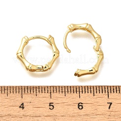 Pendientes de aro de latón con revestimiento de bambú para mujer&nbsp;EJEW-C125-10G