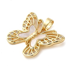 Micro pavé de zircone cubique transparent en laiton avec pendentifs en acrylique&nbsp;KK-G483-08G