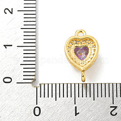 Breloques de connecteur en laiton pavé de zircone cubique&nbsp;KK-Z072-06G-07