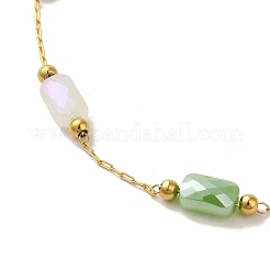 304 Edelstahl mit Glasketten&nbsp;LS-NJEW-B077-09G