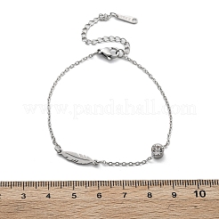 201 bracelets à chaîne en acier inoxydable&nbsp;BJEW-H205-01E-P