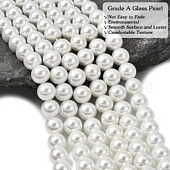 Fili di perle rotonde di perle di vetro tinto ecologico&nbsp;HY-A002-10mm-RB001