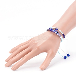 Juego de pulseras de cuentas trenzadas con cordón de poliéster ajustable y pulseras elásticas&nbsp;X-BJEW-JB05980