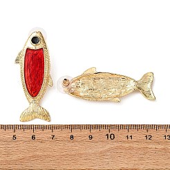 Ohrstecker aus Legierung mit Fischmotiv&nbsp;LS-EJEW-Z142-03G