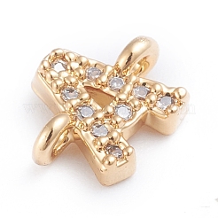 Liens lettres en laiton micro pavé de zircones cubiques&nbsp;ZIRC-I042-16G-A