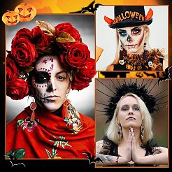 Kit para hacer aretes y pulseras de Halloween con piedras preciosas&nbsp;DIY-PH0008-84