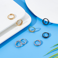 8 pieza de pendientes de aro con anillo trenzado de 4 colores para niñas y mujeres&nbsp;STAS-DC0008-52