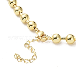 Collares de cadena de bolas de latón chapado en estante para mujer&nbsp;NJEW-G102-01C-G