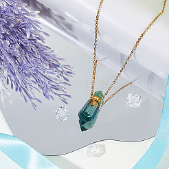 1 pendentif en forme de flacon de parfum en fluorite naturelle à facettes&nbsp;NJEW-FH0001-24