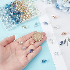 4 color de perlas de vidrio transparentes galvanizadas&nbsp;GLAA-GA0002-36A