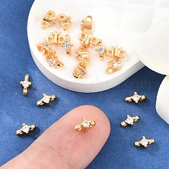 Breloques connecteurs en laiton Shegrace avec micro-pavé de zircone cubique&nbsp;XGRQ5K992-833G-A