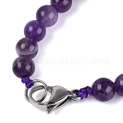 Collares de cuentas redondas y cónicas de amatista natural&nbsp;NJEW-N064-03G
