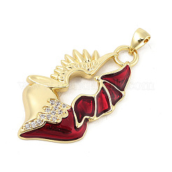 Pendentifs avec zircon cubiques à micro-pavés en laiton&nbsp;KK-P300-07G