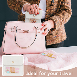 6 sac de rangement carré en cuir PU pour bijoux avec bouton en fer&nbsp;ABAG-OC0001-18A