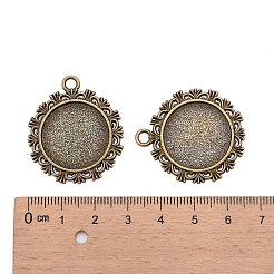 Impostazioni annata piatto lega pendente tondo cabochon&nbsp;LS-PALLOY-N0088-66AB-NF