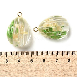 Anhänger aus transparentem Harz mit getrockneten Blumen&nbsp;LS-RESI-A043-06A