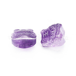 Perle di vetro verniciato a spruzzo trasparente bicolore&nbsp;GLAA-T022-22-C01