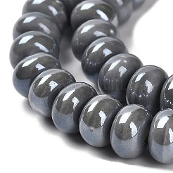 Perles rondelles en porcelaine émaillée&nbsp;PORC-Q001-01G