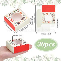 Boîtes d'emballage de savon faites à la main en carton imprimé animal avec fenêtre ronde visible&nbsp;CON-WH0086-178A
