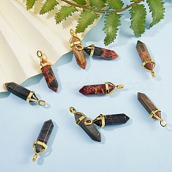 10 pz naturale picasso jasper proiettile ciondoli a punta doppia terminata&nbsp;G-SZ0001-59