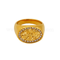 304 Edelstahl-Strass-Fingerringe&nbsp;WG34DCE-01