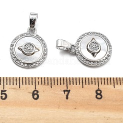 Breloques en laiton avec zircone cubique de micro pave&nbsp;KK-L222-019P