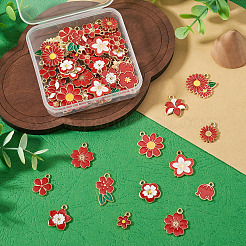 Colgantes de esmalte de aleación 64pcs 16 estilos&nbsp;ENAM-TA0004-11