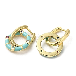 Pendientes de aro colgantes con anillo de latón chapado en oro real de 18k&nbsp;EJEW-L268-019G-04