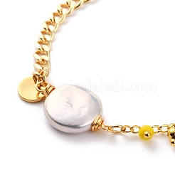 Natürliche Barockperle Keshi Perle Link Armbänder&nbsp;BJEW-JB05803