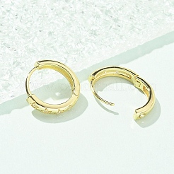 Orecchini a cerchio in ottone con zirconi cubici chiari micro pavè&nbsp;EJEW-C122-05G