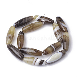 Chapelets de perles en agate à rayures naturelles/agates à bandes&nbsp;G-S280-10