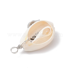 Pendentifs animaux marins en coquillages cauris naturels et alliage&nbsp;X-PALLOY-JF03751