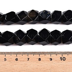 Gefärbte und erhitzte Stränge natürlicher schwarzer Achatperlen&nbsp;G-T138-39
