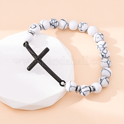 Runde Stretch-Armbänder aus synthetischen Hämatitperlen&nbsp;BJEW-F493-05EB-01