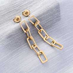 Boucles d'oreilles pendantes en acier inoxydable 304 pour femmes&nbsp;EJEW-Q781-30G