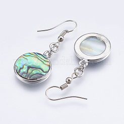 Ohrringe aus Ohrschalen / Paua-Muscheln&nbsp;EJEW-F147-A08