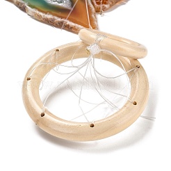 Ornement suspendu en agate teinte naturelle chakra&nbsp;HJEW-R126-01B