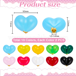 20 pz 10 perline di smalto in ottone colorato&nbsp;KK-PH0014-85