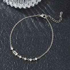 Braccialetti in ottone con micro pavé di zirconi trasparenti&nbsp;BJEW-E114-01C-P