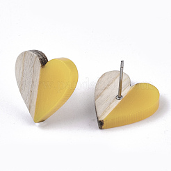 Orecchini in resina e legno&nbsp;EJEW-N017-002A-C03