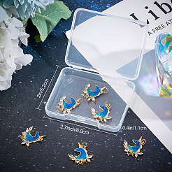 6pcs pendentifs en laiton micro pavé de zircone cubique placage en rack&nbsp;KK-BBC0003-15