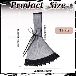 Ärmelschoner aus langem Gazenetz aus Polyester mit Schleife&nbsp;AJEW-WH20060-05