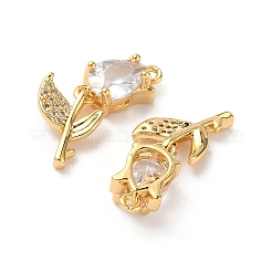 Pendentifs avec zircon cubiques à micro-pavés en laiton&nbsp;KK-D504-09B-G