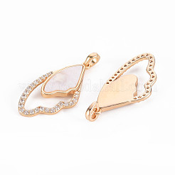 Pendentifs en laiton zircon cubique transparent&nbsp;KK-T062-195G-NF