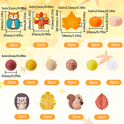 15 Stil Thanksgiving Day Lebensmittelqualität umweltfreundliche Silikonperlen&nbsp;SIL-SC0002-36