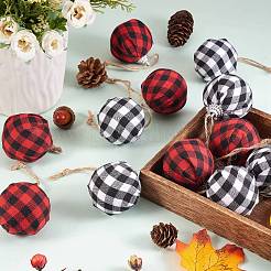 12 stücke 2 farben schaum und kunststoff mit stoffkugel weihnachtsbaumschmuck&nbsp;DIY-SZ0003-81