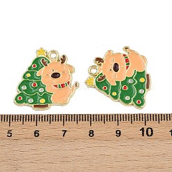 Pendentifs en alliage émaillé sur le thème du cerf de Noël&nbsp;ENAM-D304-01A-G