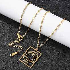 Collar de acero inoxidable 304&nbsp;NJEW-D330-01G-12