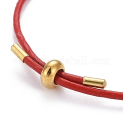 Verstellbare pu Leder Cord Slider Armbänder&nbsp;BJEW-F412-05G-A