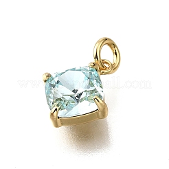 Charms de vidrio de latón&nbsp;KK-V011-35G-A